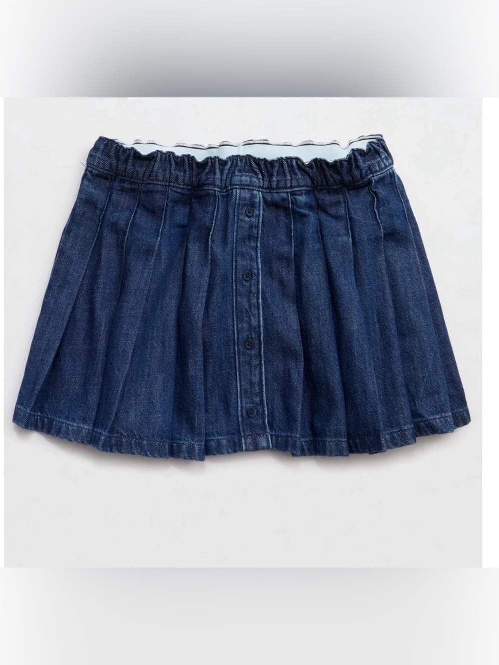 Offline by Aerie Oxford Mini Skort Denim Skirt w built in shorts Small Pleated - Picture 3 of 8